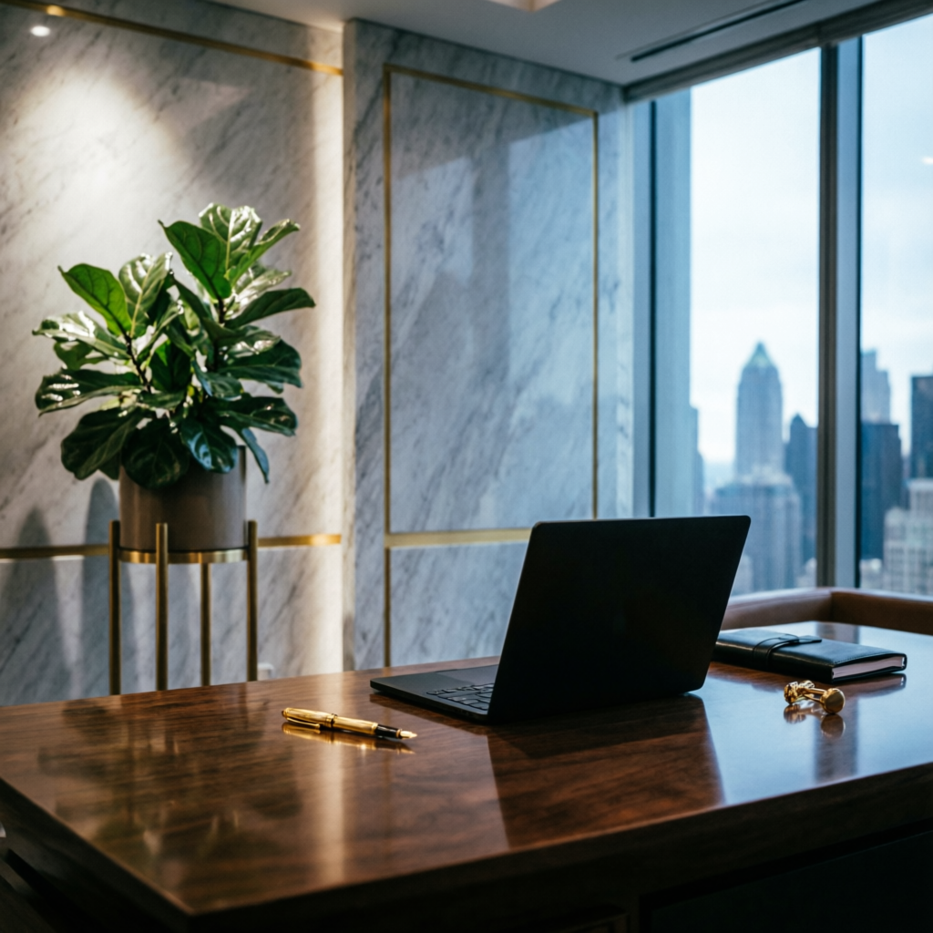 Luxury financial office representing the success achieved through Apex funded accounts