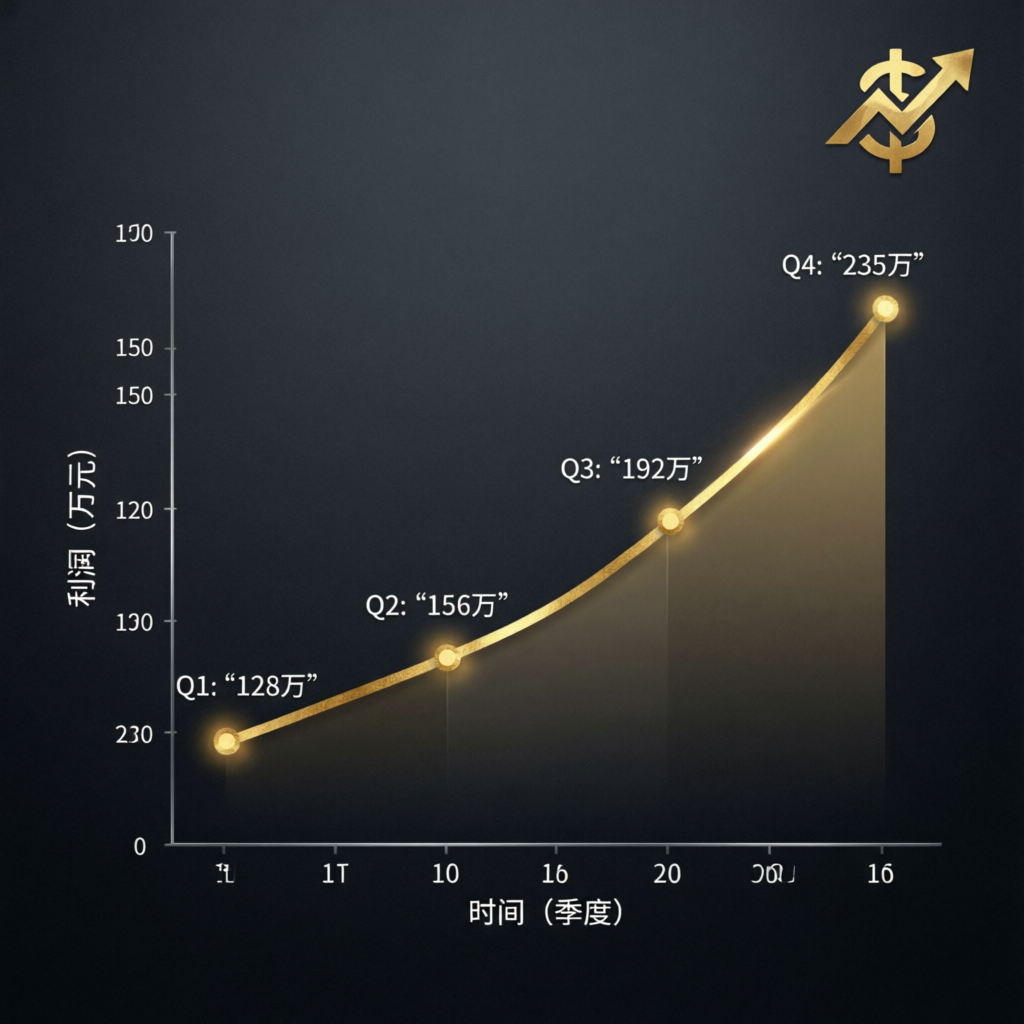 Financial growth chart showing profits