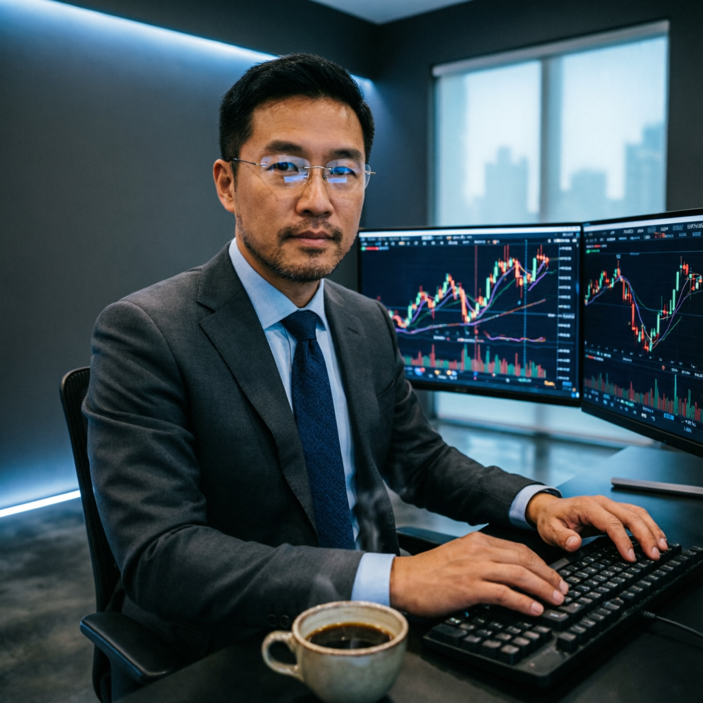 Professional forex trader analyzing Topstep funded account charts