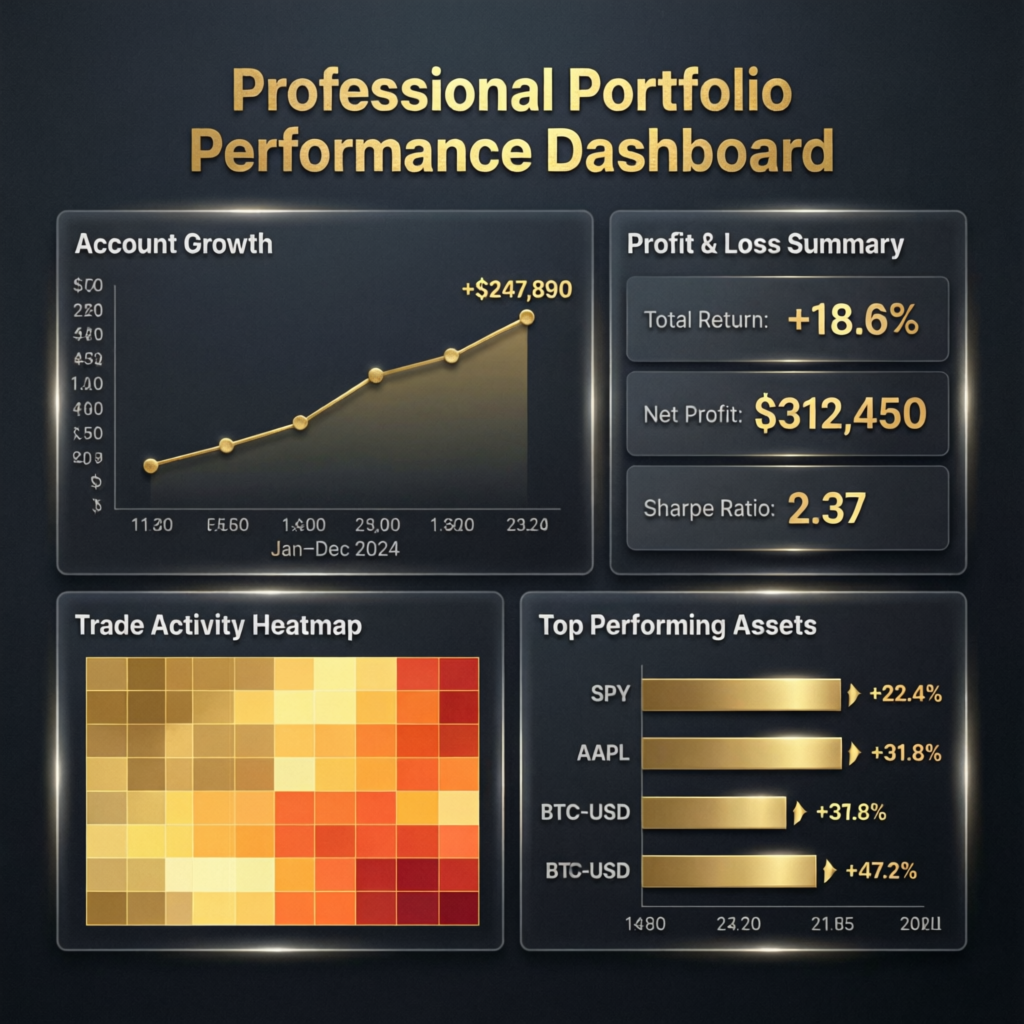 Professional portfolio performance dashboard
