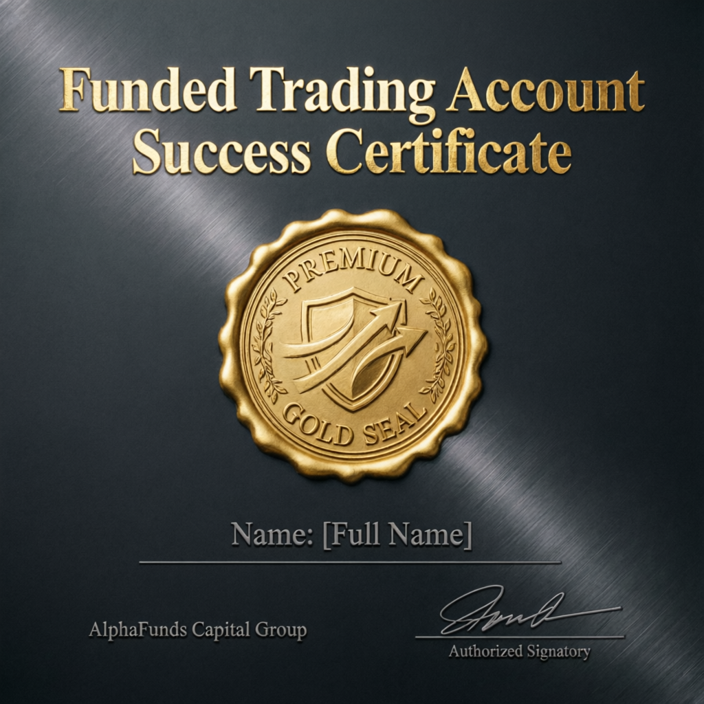Funded account success certificate