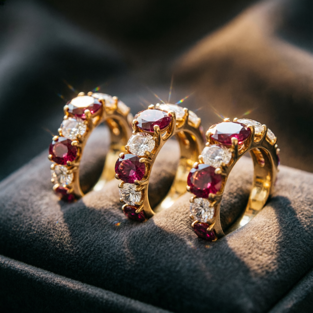 Gold and gemstone rings signature collection, Karnal jeweller