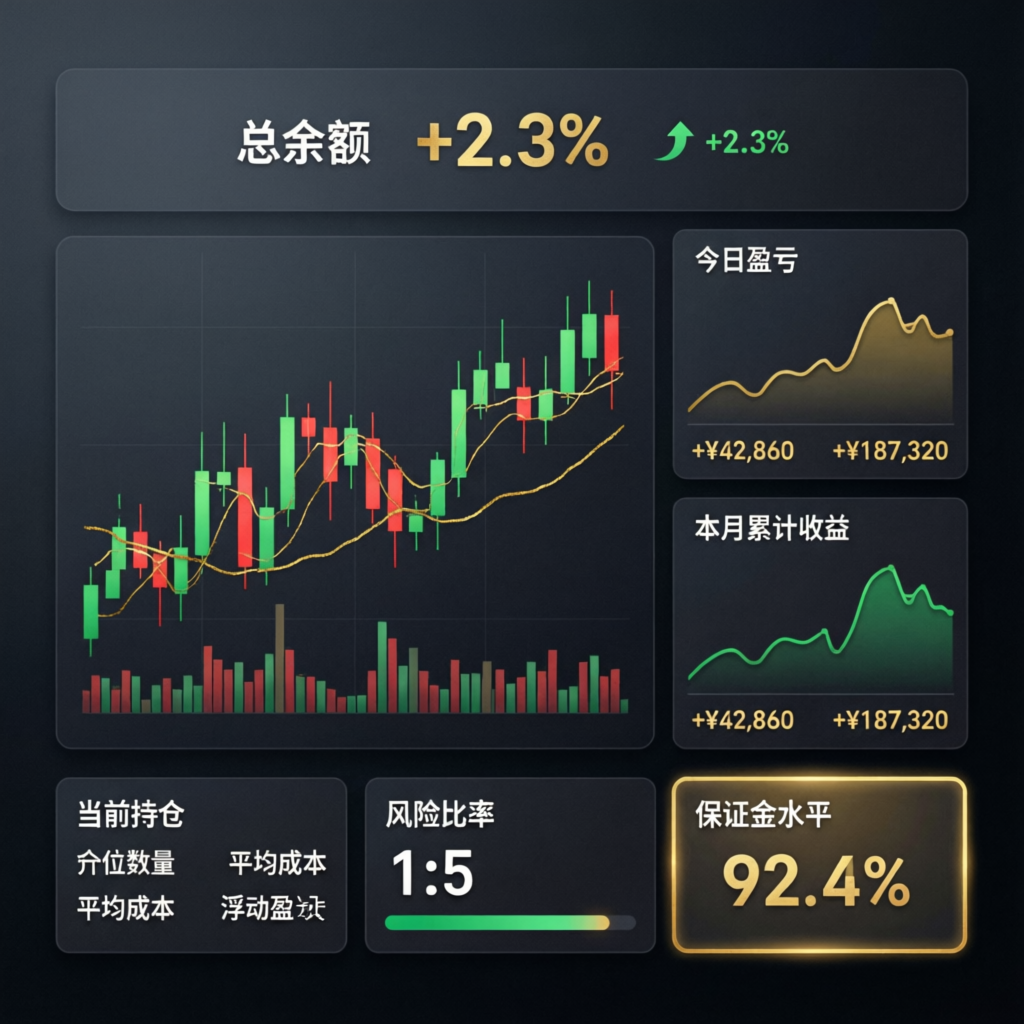 Professional trading dashboard showing prop firm account management