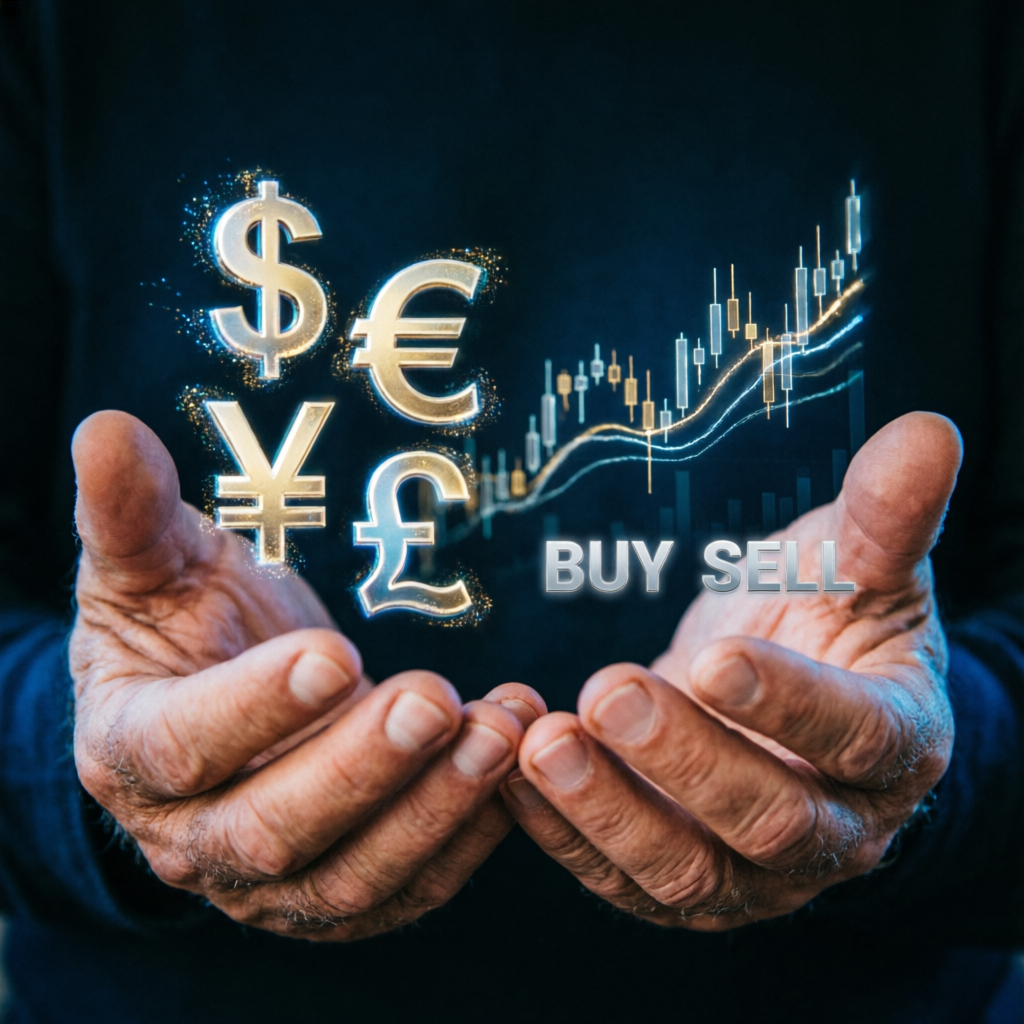 Forex and futures trading profits - currency symbols with trading charts
