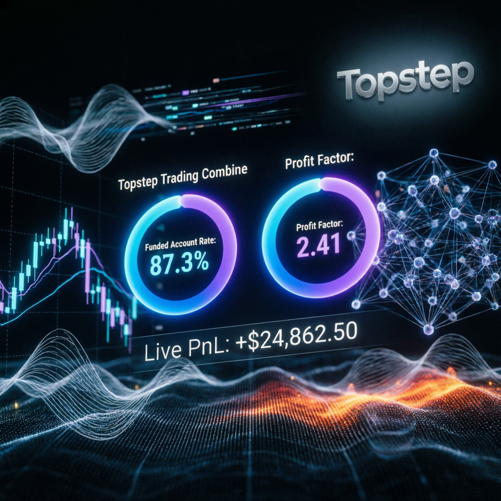 Topstep Trading Combine Dashboard with AI analytics and funded account metrics