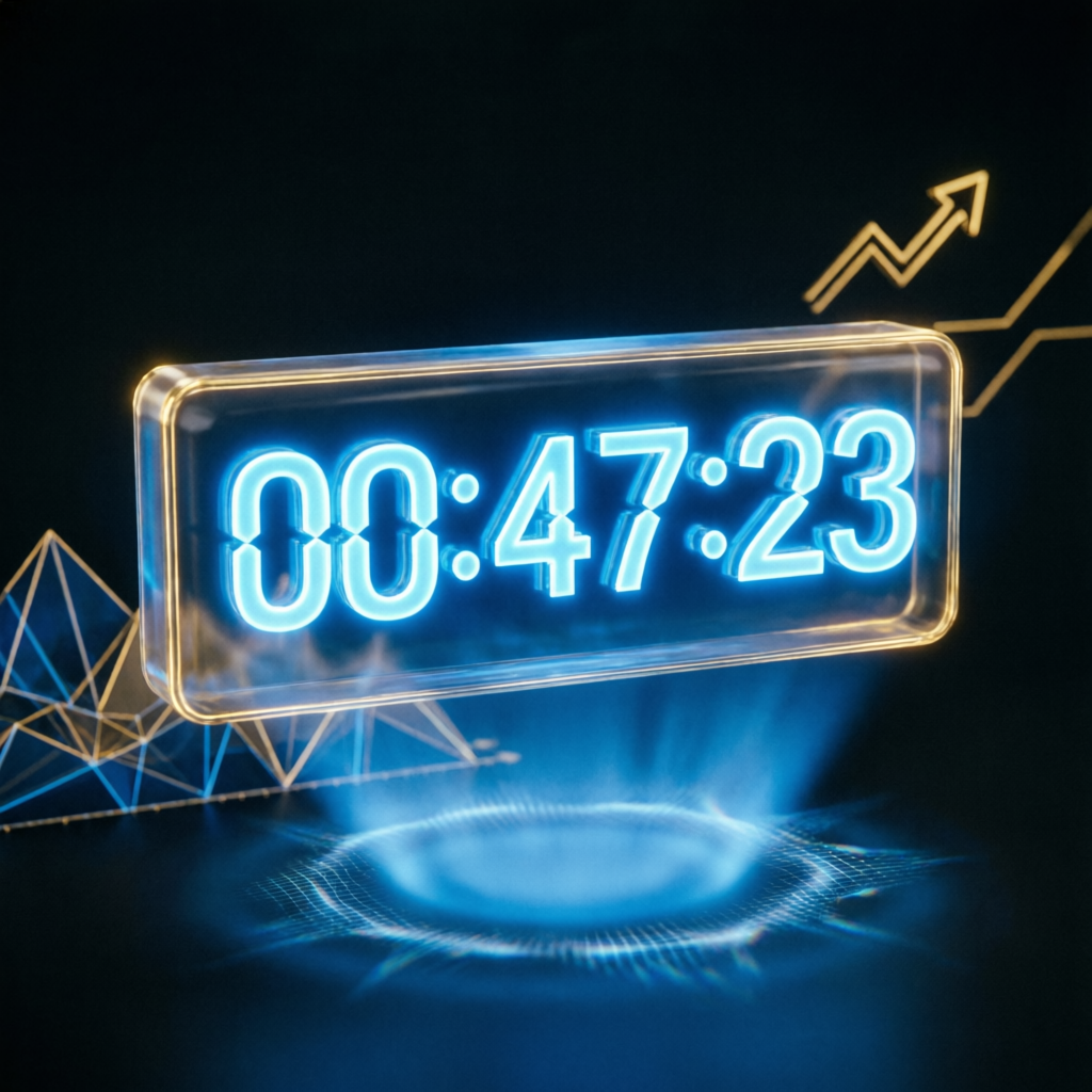Digital countdown timer representing the Topstep Trading Combine time limit concept