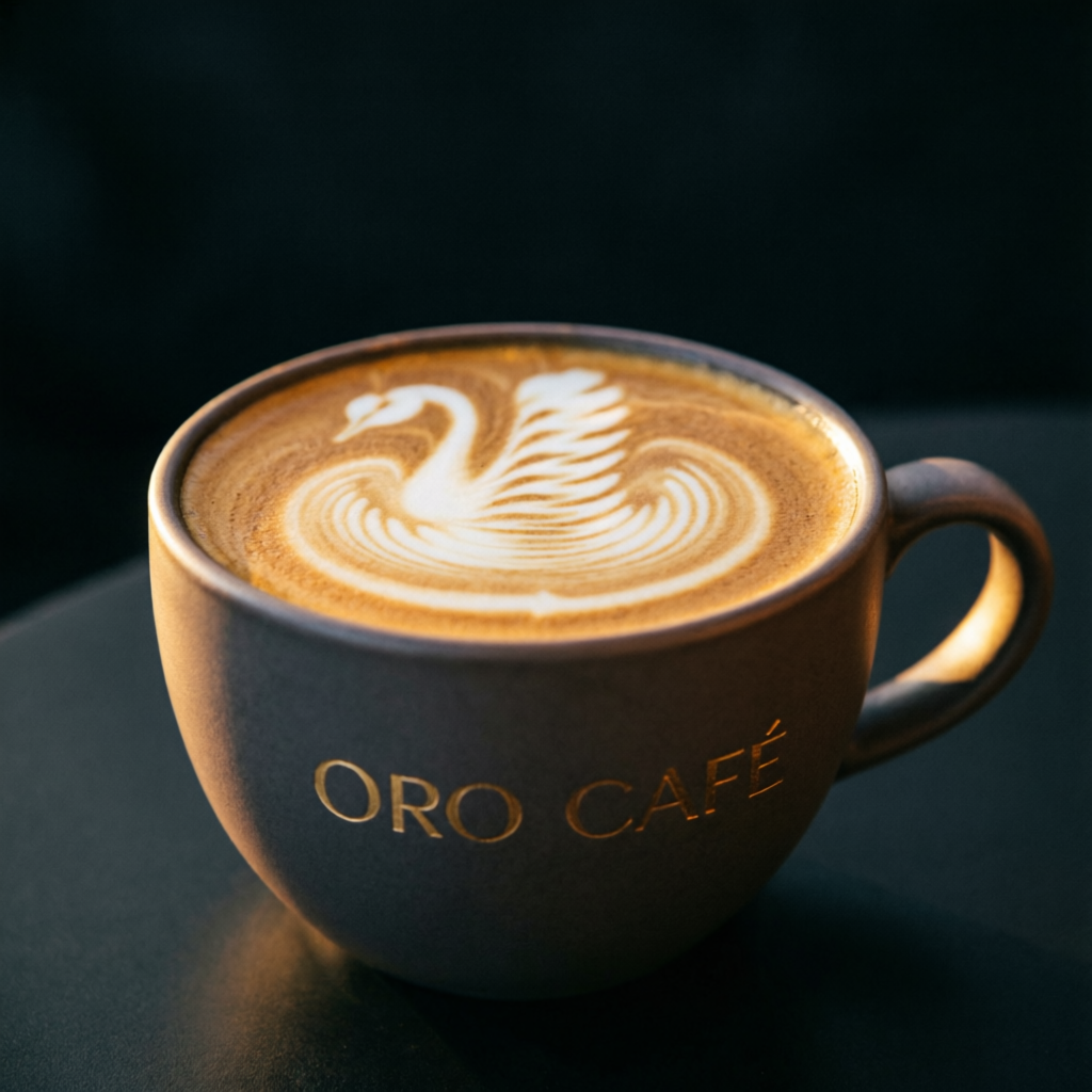 Café premium con arte latte