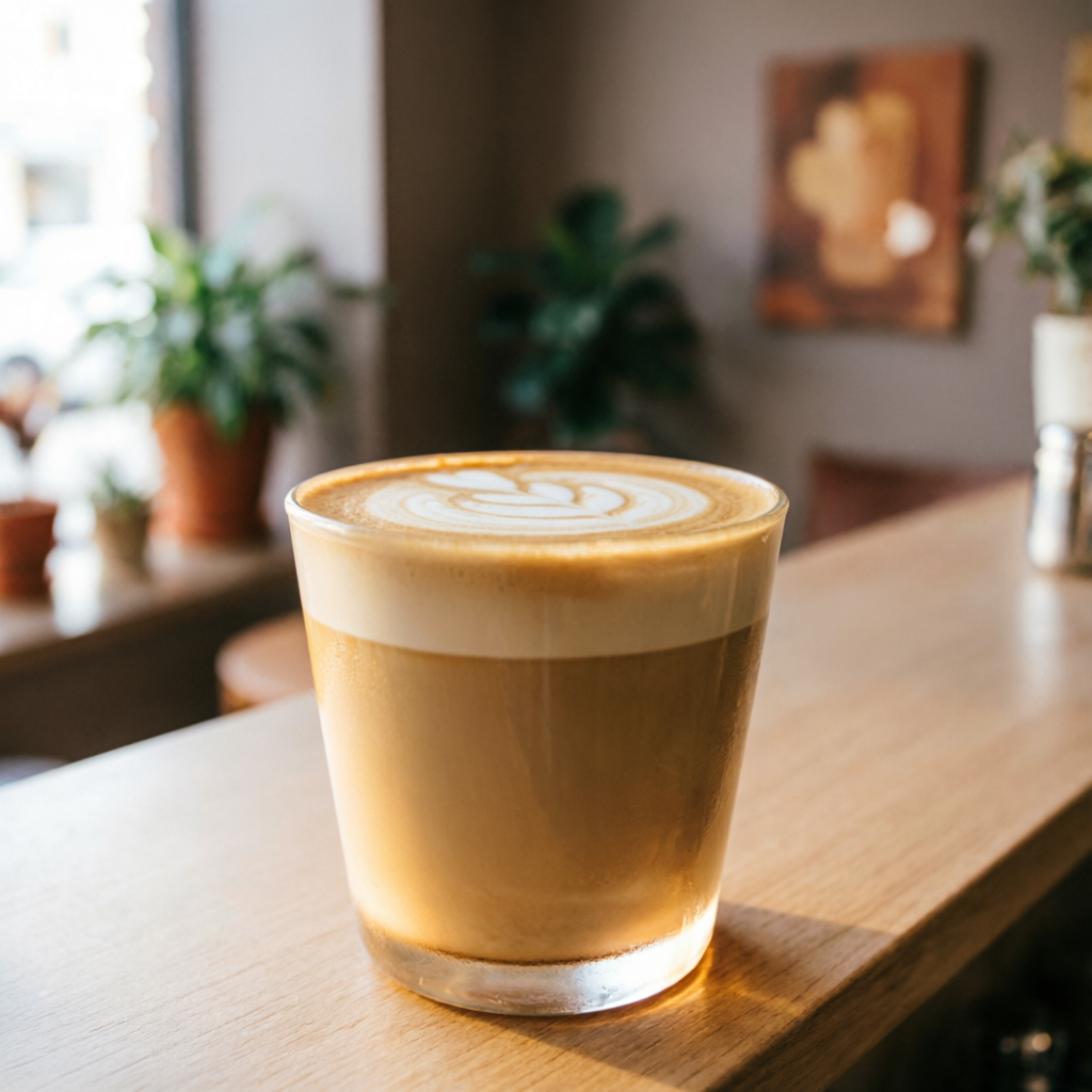 Latte vainilla con arte latte