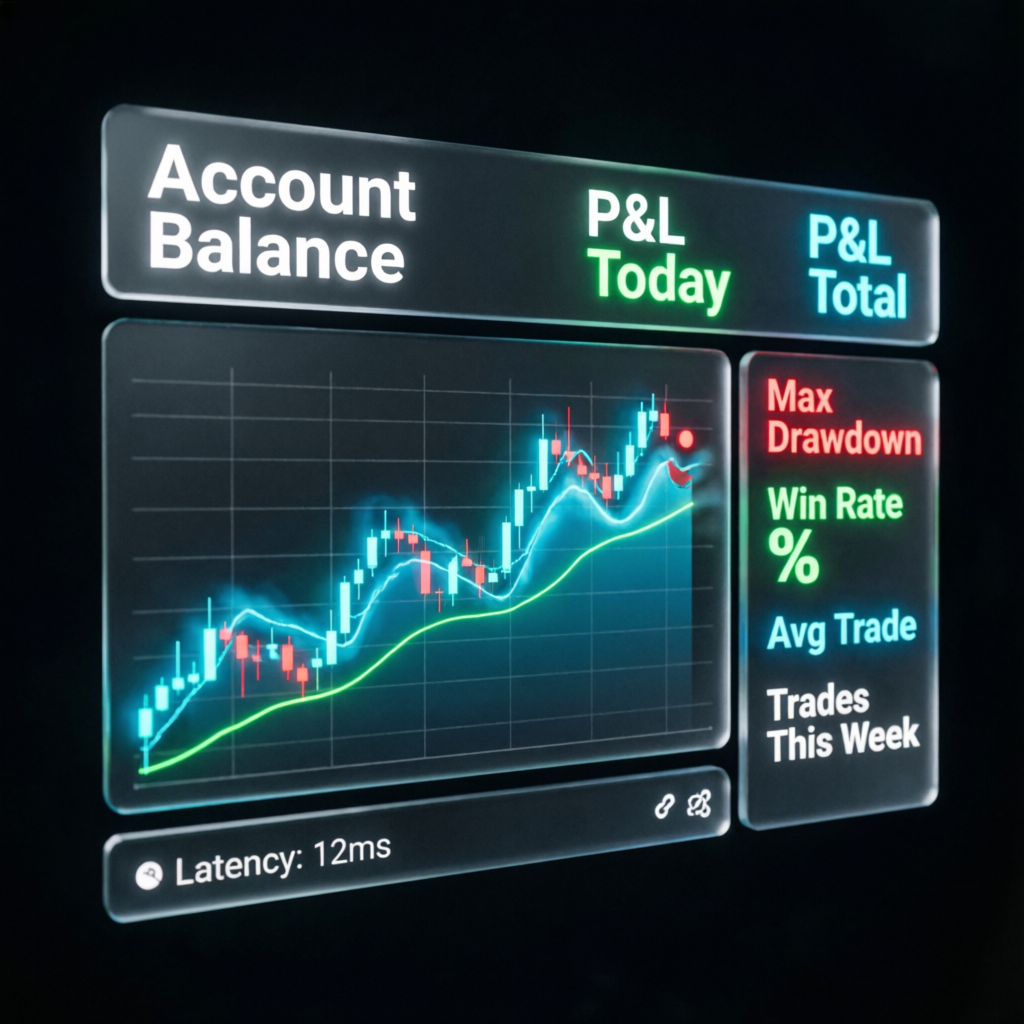 Topstep trading dashboard with account balance P&L metrics and drawdown indicators