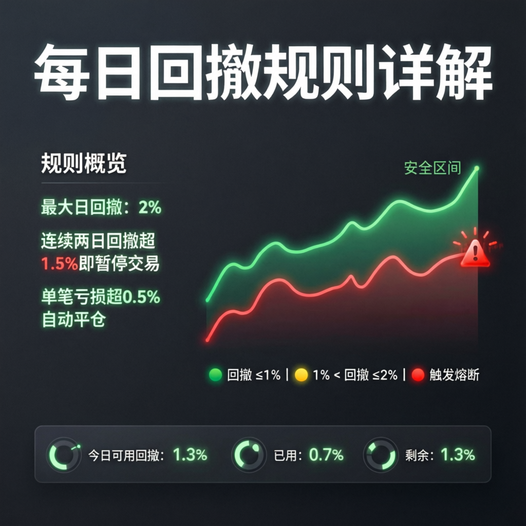 Infographic explaining daily drawdown rules in prop trading