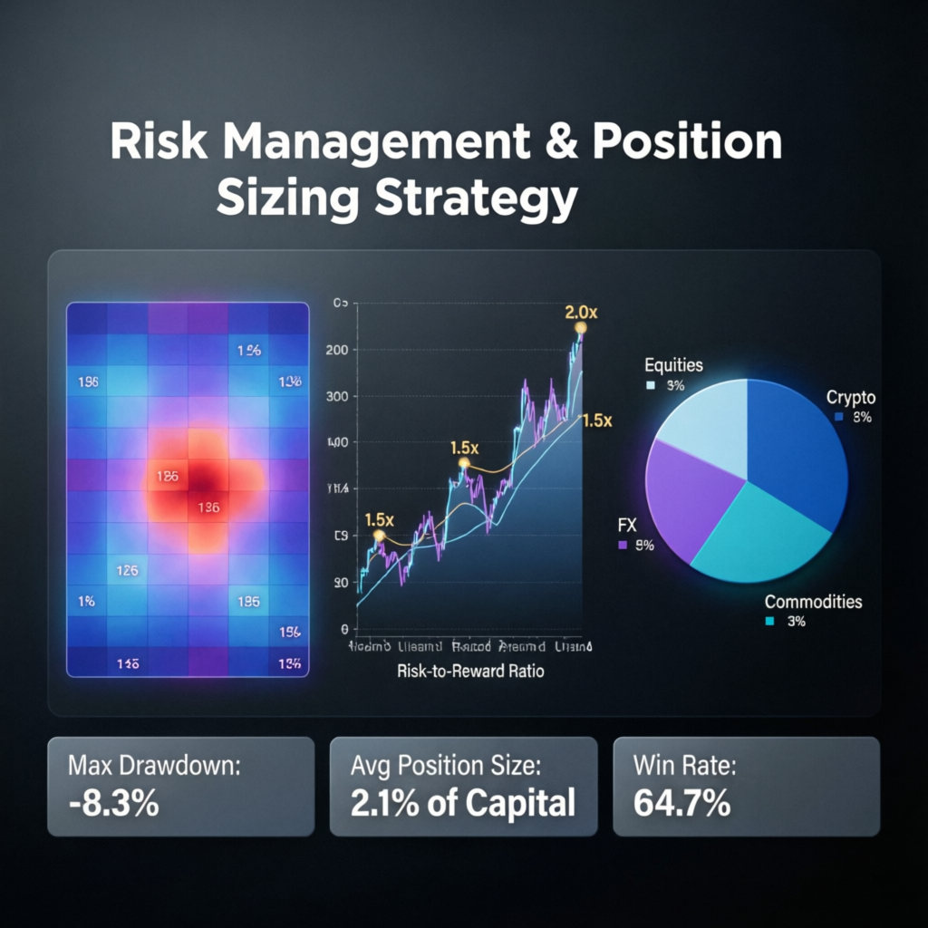 Risk management and position sizing strategy visualization