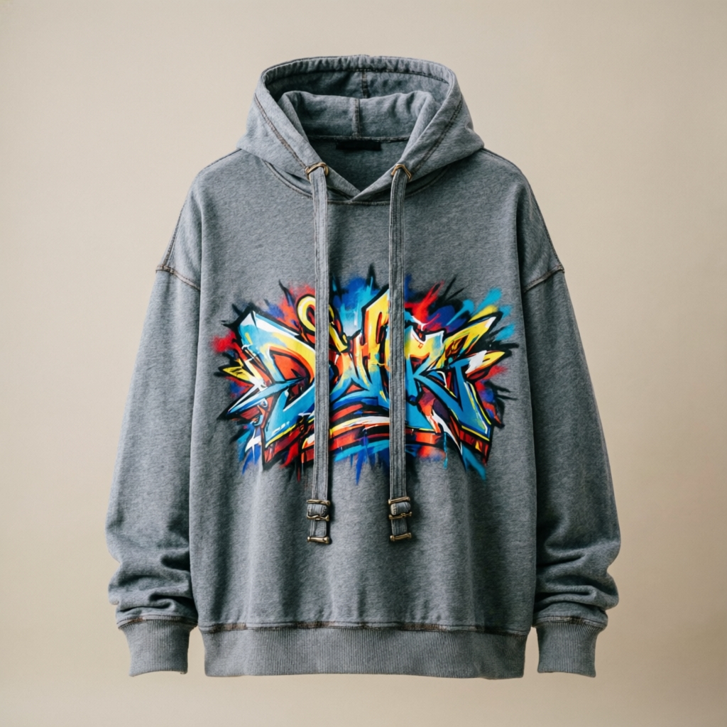 Oversized custom printed hoodie