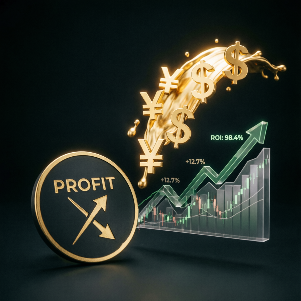 Profit growth chart showing consistent trading returns