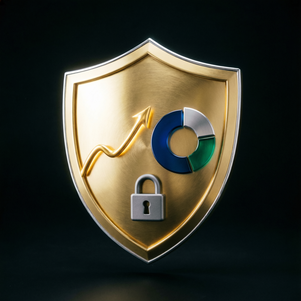 Security shield protecting financial assets