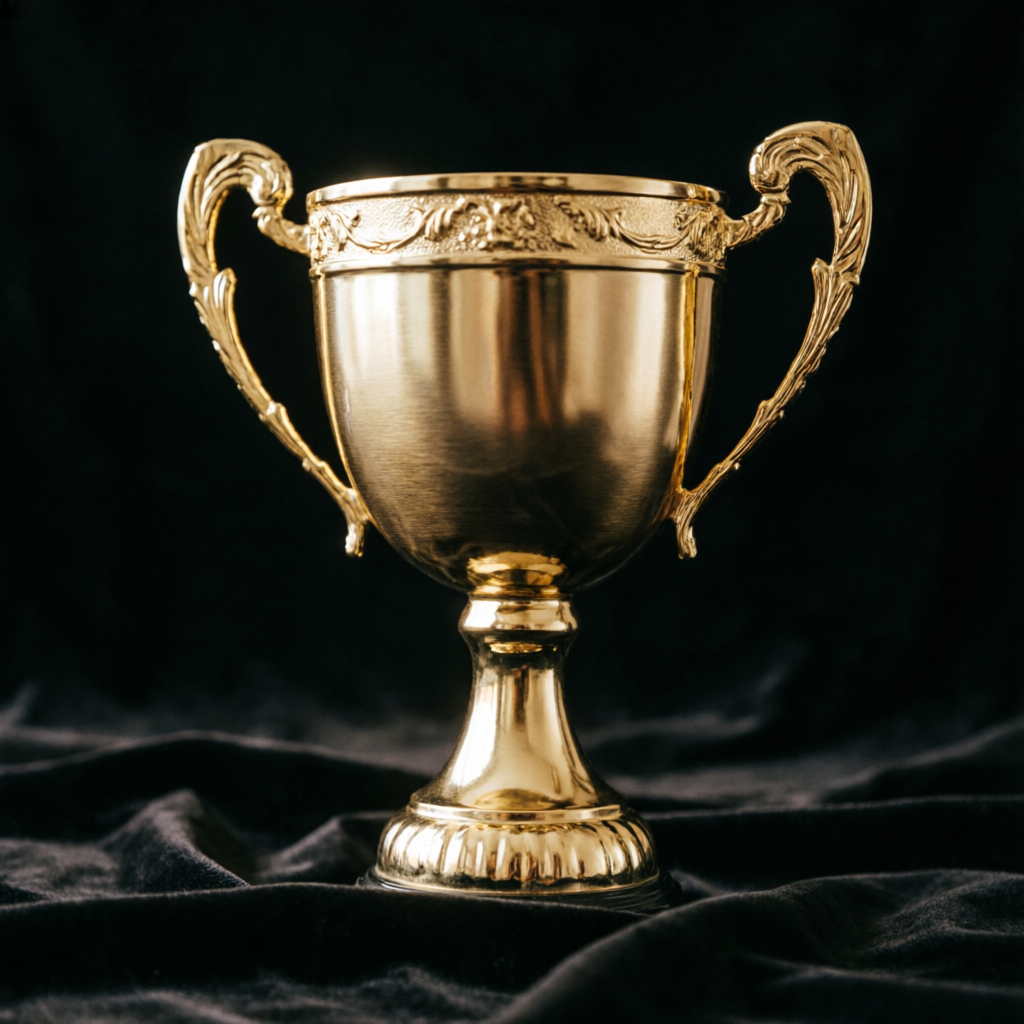 Golden trophy representing trading success
