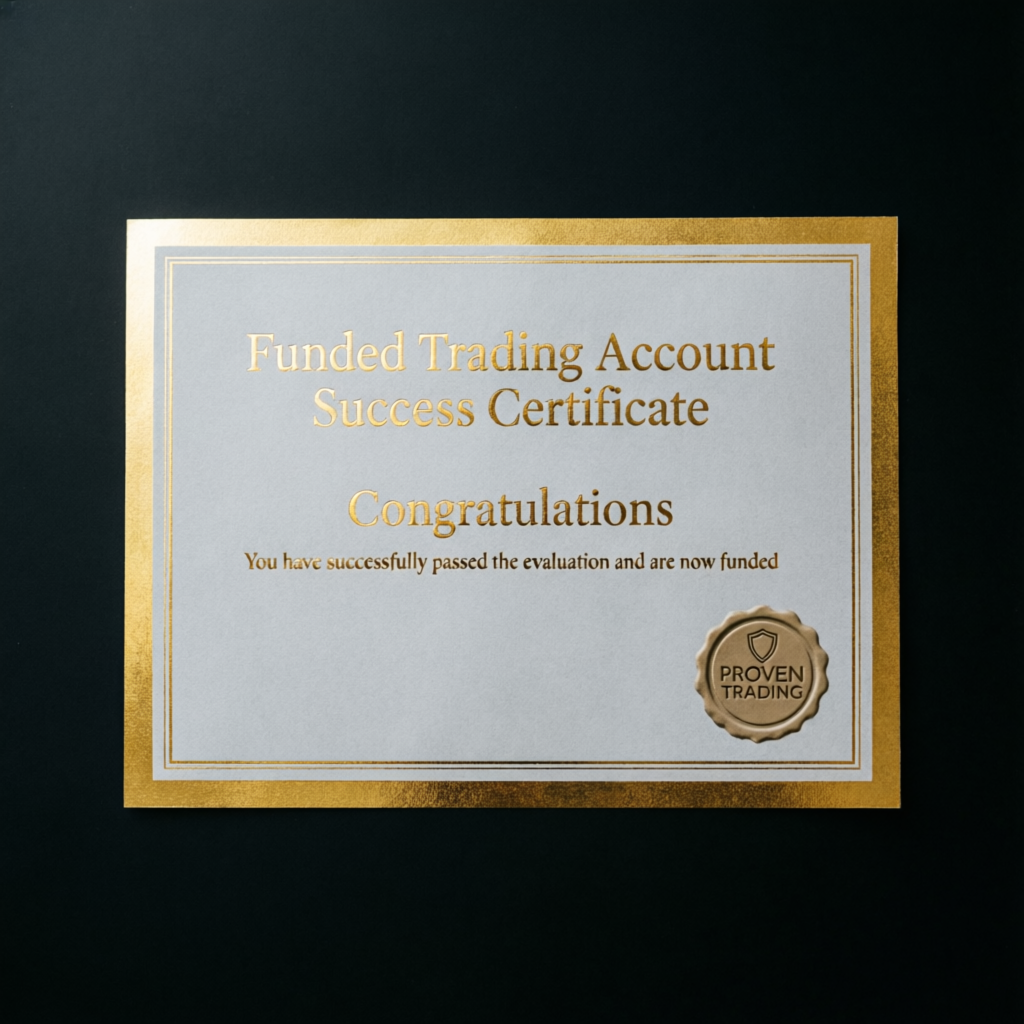 Funded trading account success certificate