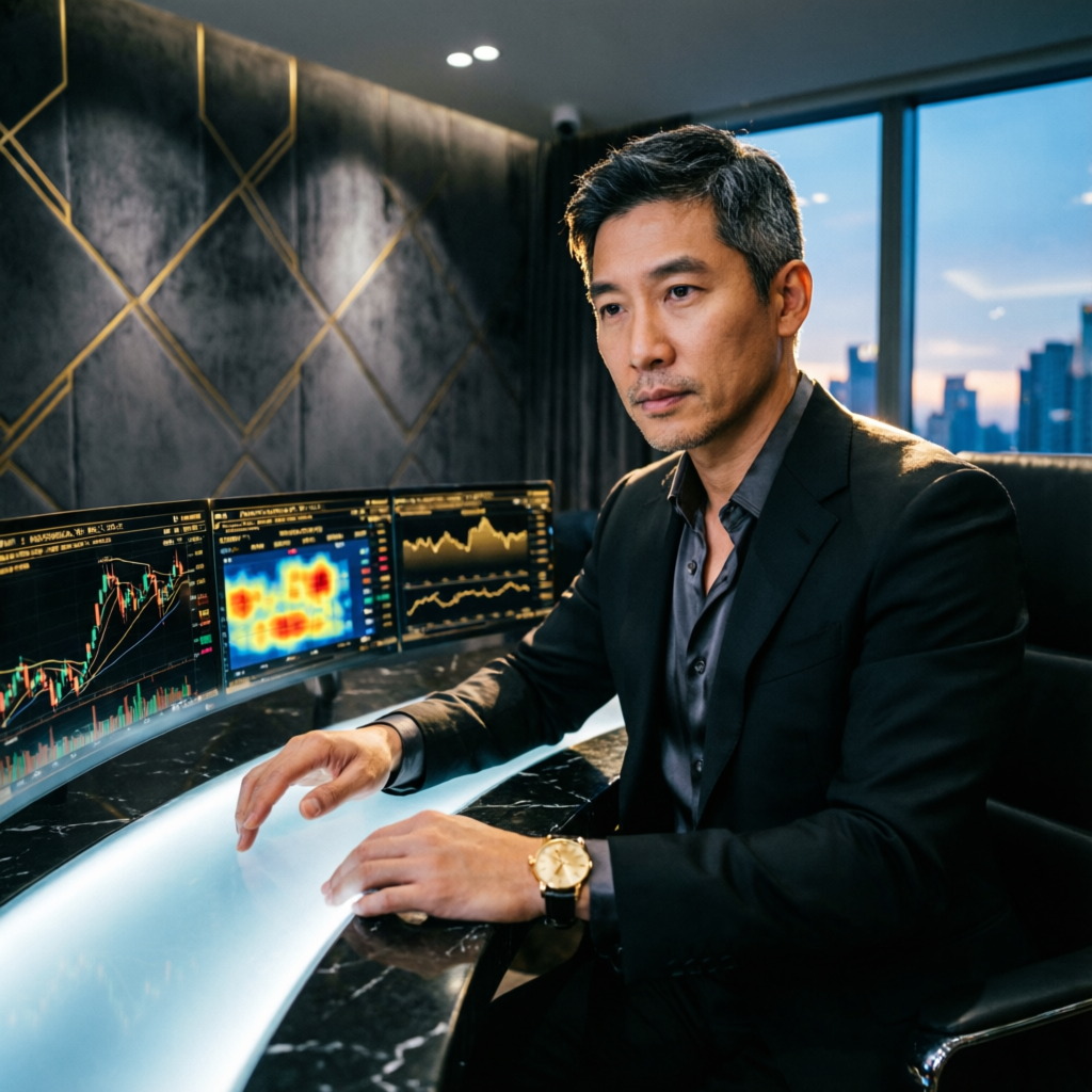 Professional trader analyzing futures market data