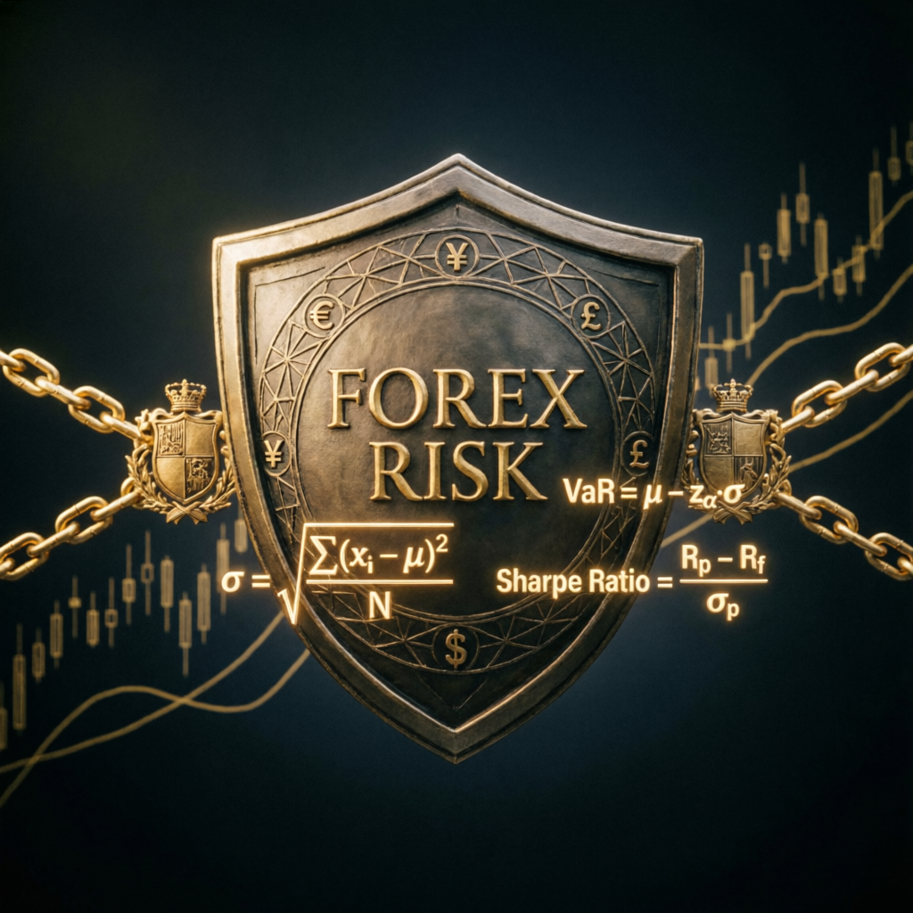 Forex risk management shield protecting trading capital