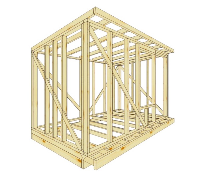 Схема каркаса бытовки 3D