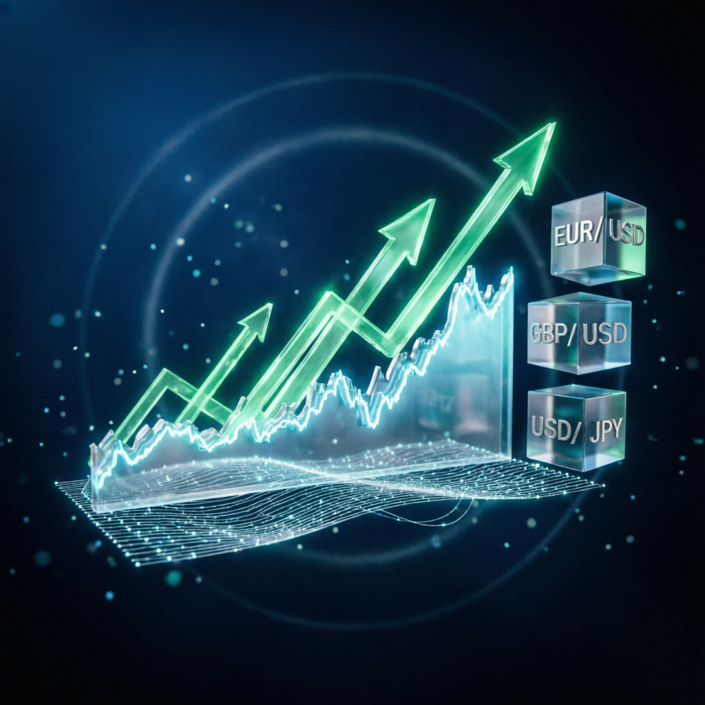 Holographic Forex Chart Representing Advanced Trading Strategies