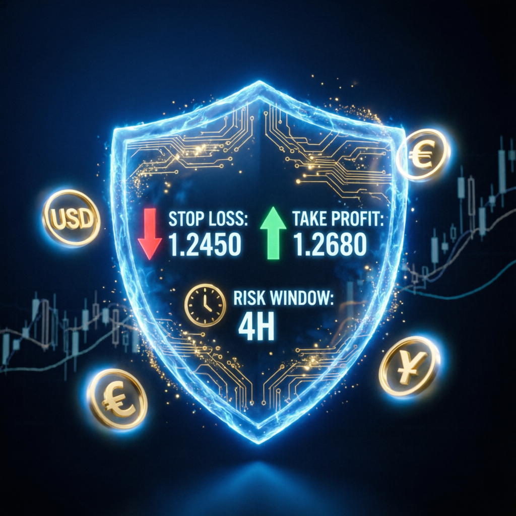 Risk management shield protecting Topstep funded account