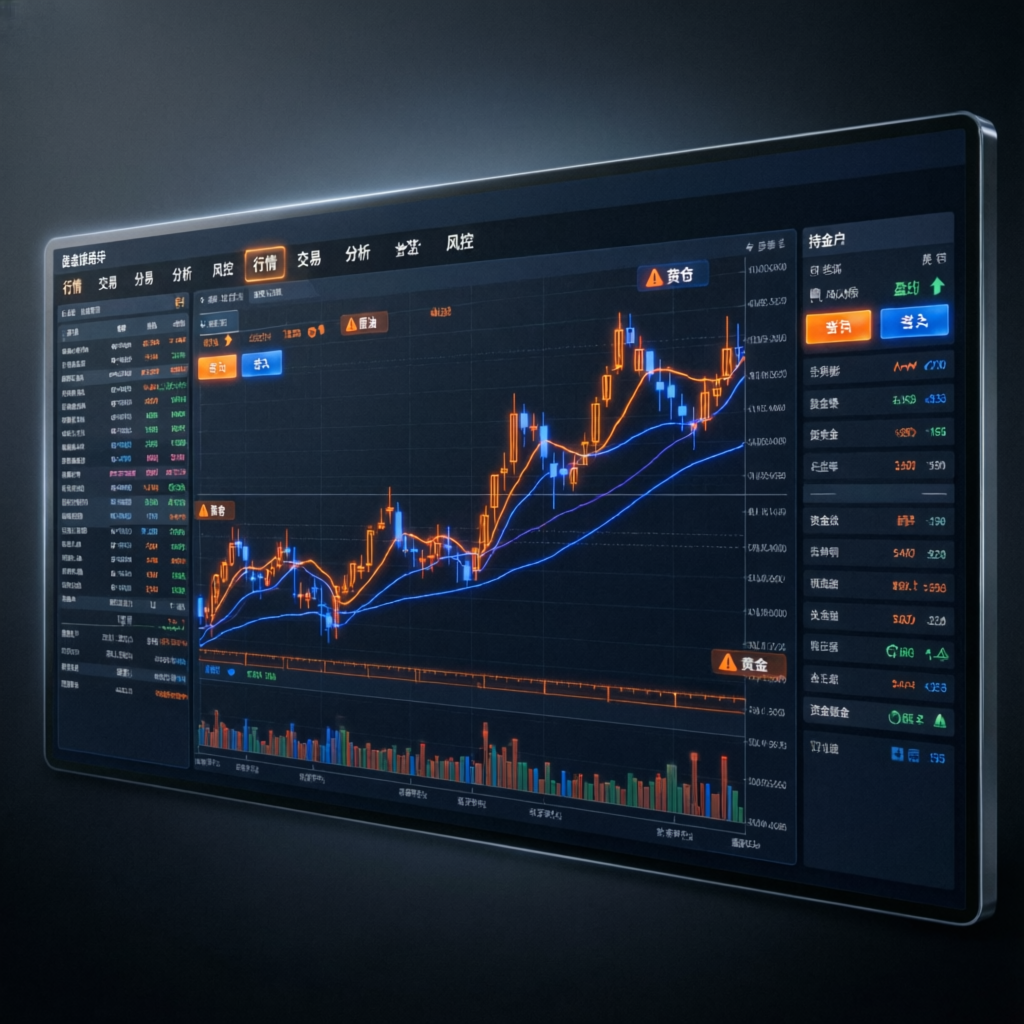 Futures trading platform with advanced charts