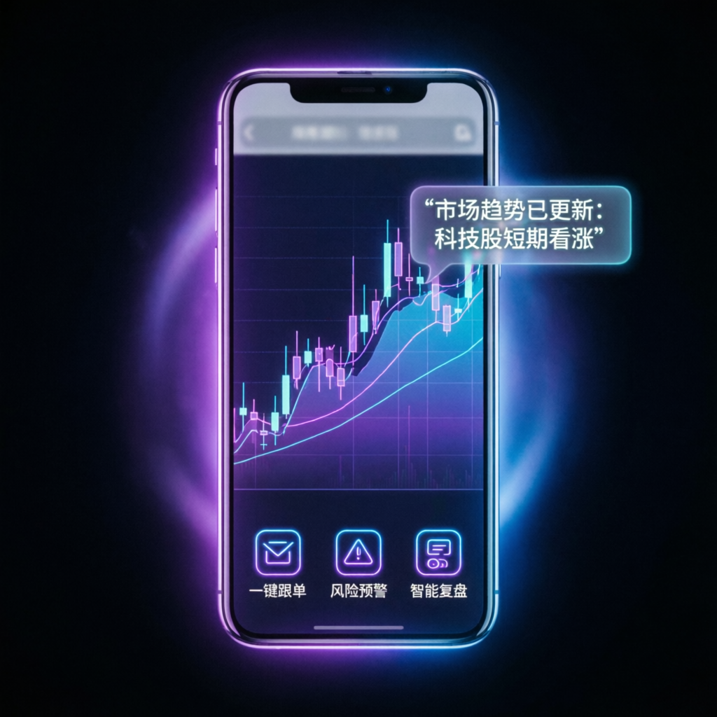 Mobile trading app with AI assistant and charts