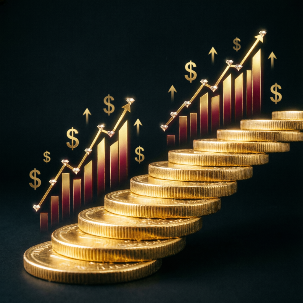 Scaling plan growth with ascending coins and charts