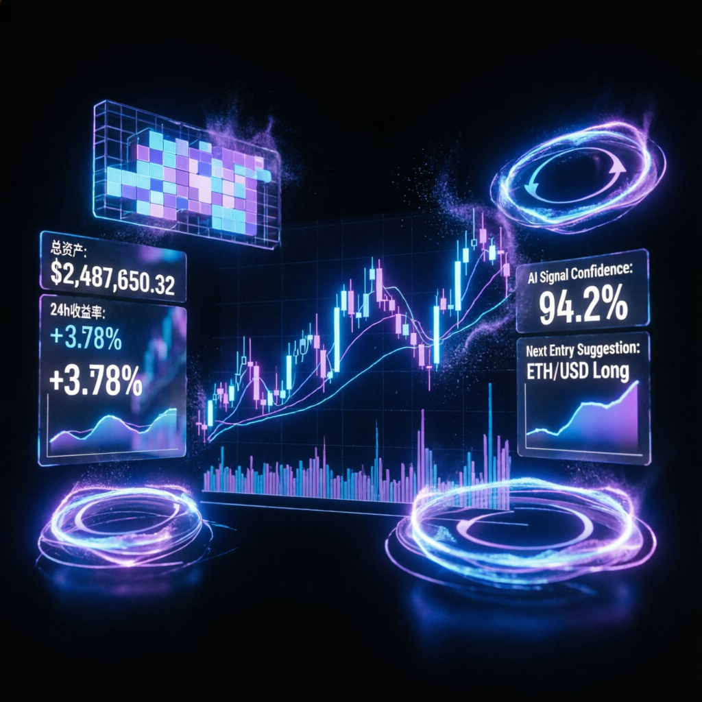 AI trading dashboard with financial charts