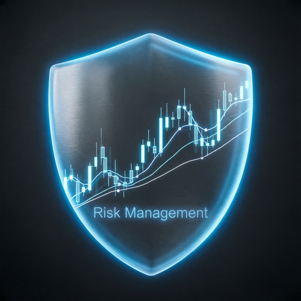 Risk management shield protecting trading account