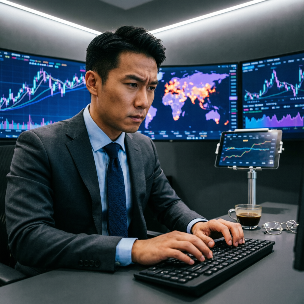 Professional trader managing multiple prop firm accounts