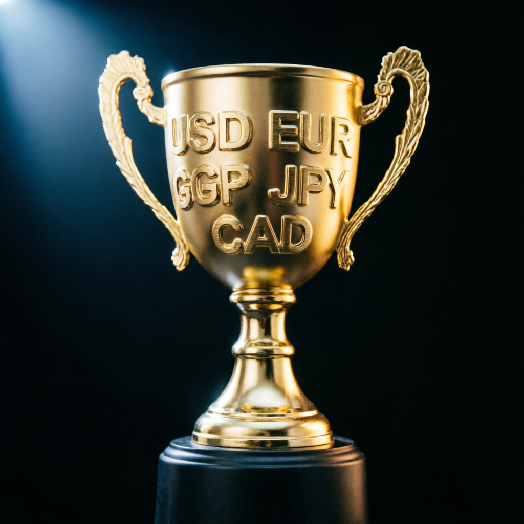Golden trophy representing funded account success and prop firm challenge achievement