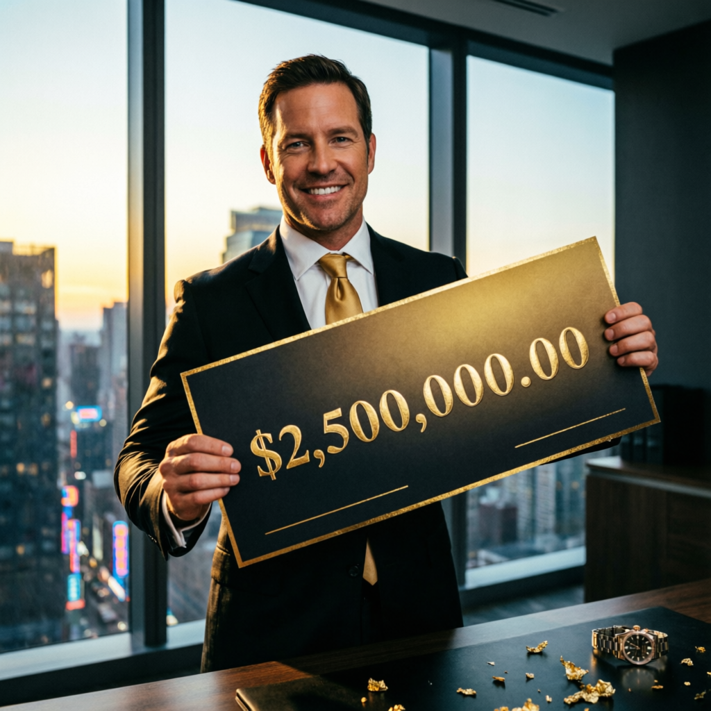Trader receiving Topstep payout check