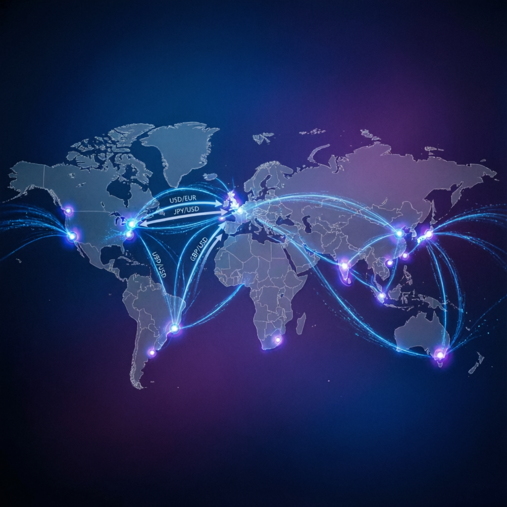 Global forex market network visualization