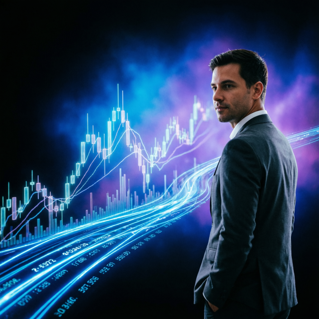 Professional forex trader with AI trading charts