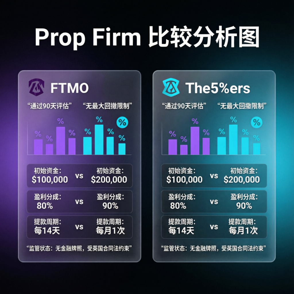 Prop firm comparison analysis infographic