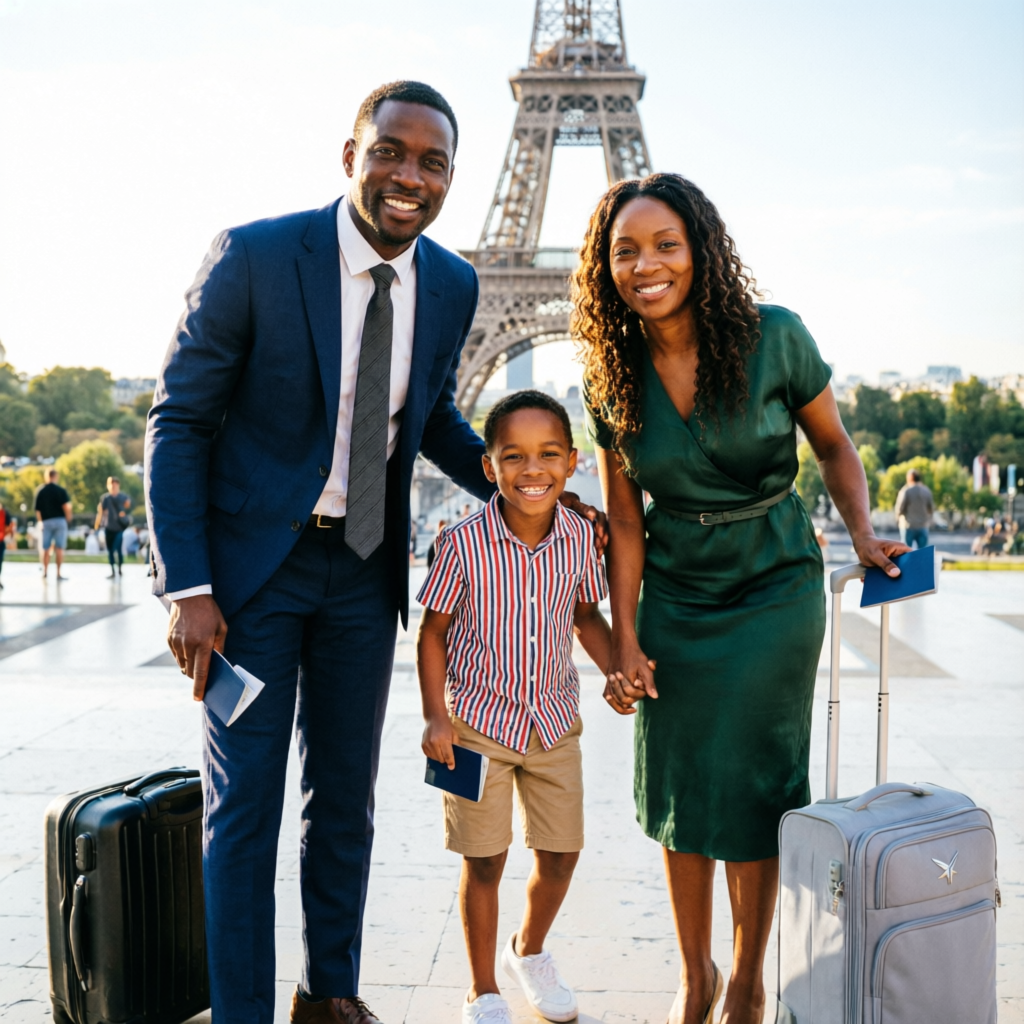 African family traveling
