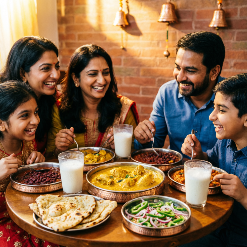 Family enjoying dine-in at best family restaurant in Jaspur Uttarakhand
