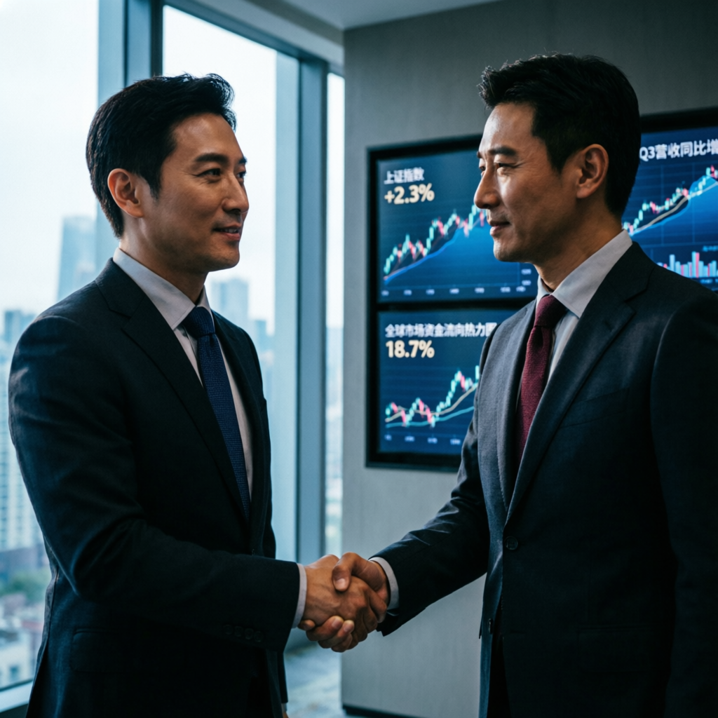 Professional business partnership handshake