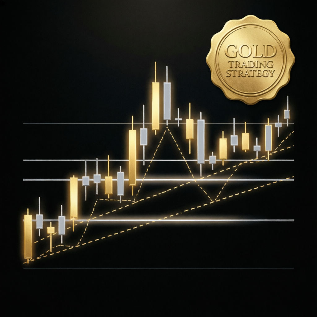 Golden trading strategy chart with support resistance levels