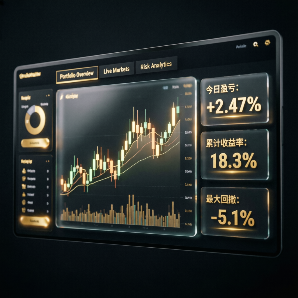 Premium Topstep trading dashboard with gold analytics showing prop firm passing service results