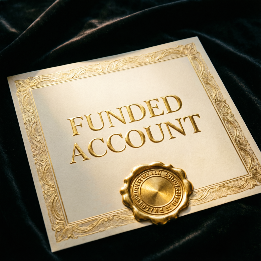 Funded account certificate showing successful Topstep challenge completion