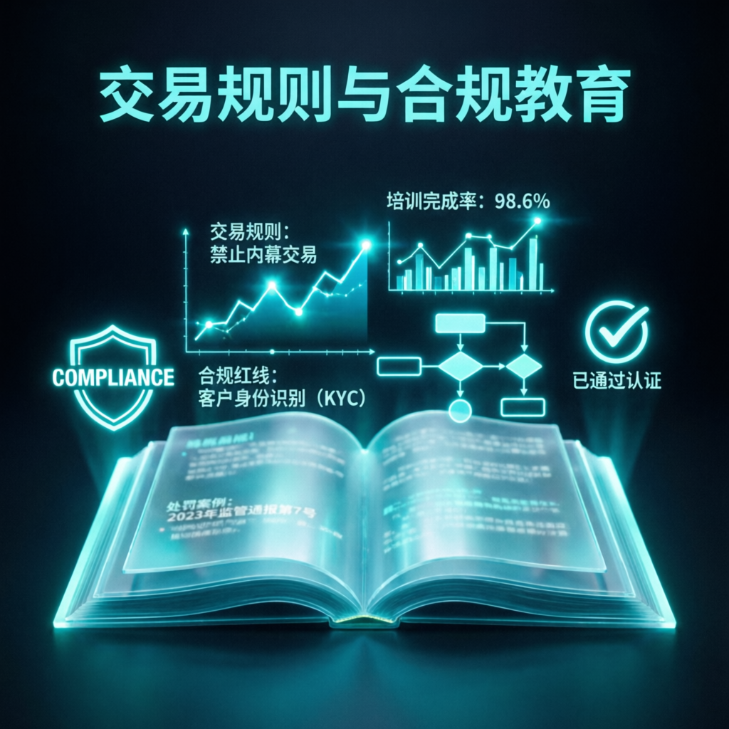 Trading rules and compliance education with digital book