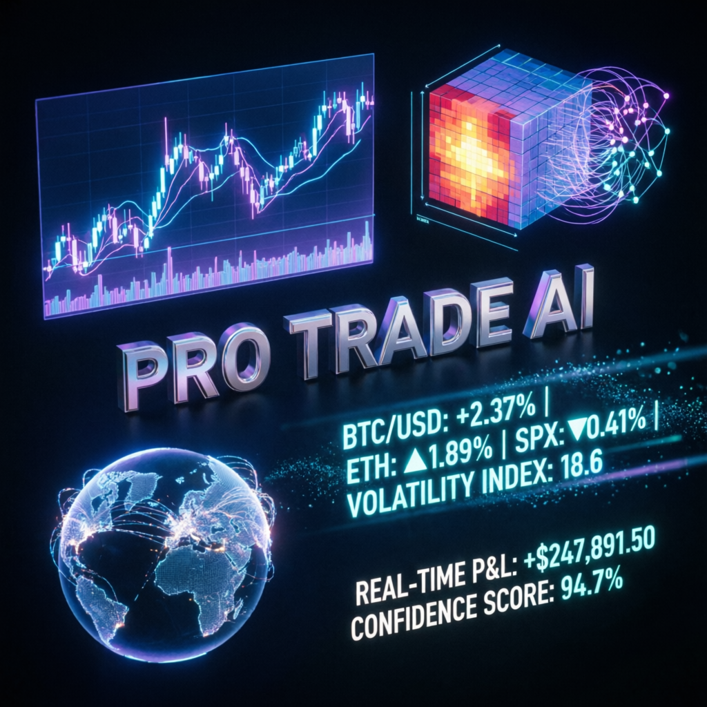 AI-powered trading dashboard with futuristic charts