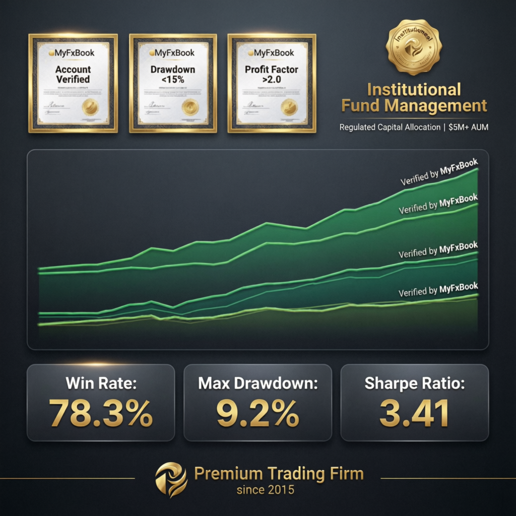 Verified trading performance results from PFM Capitals funded account management