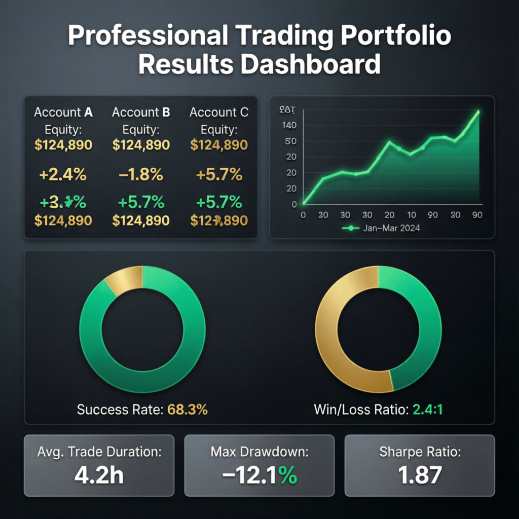 Trading Portfolio Results Dashboard - Prop Firm Success