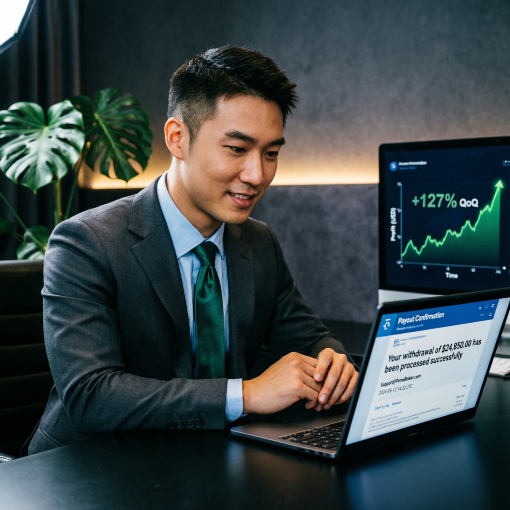 Funded trader reviewing Apex Trader Funding payout confirmation