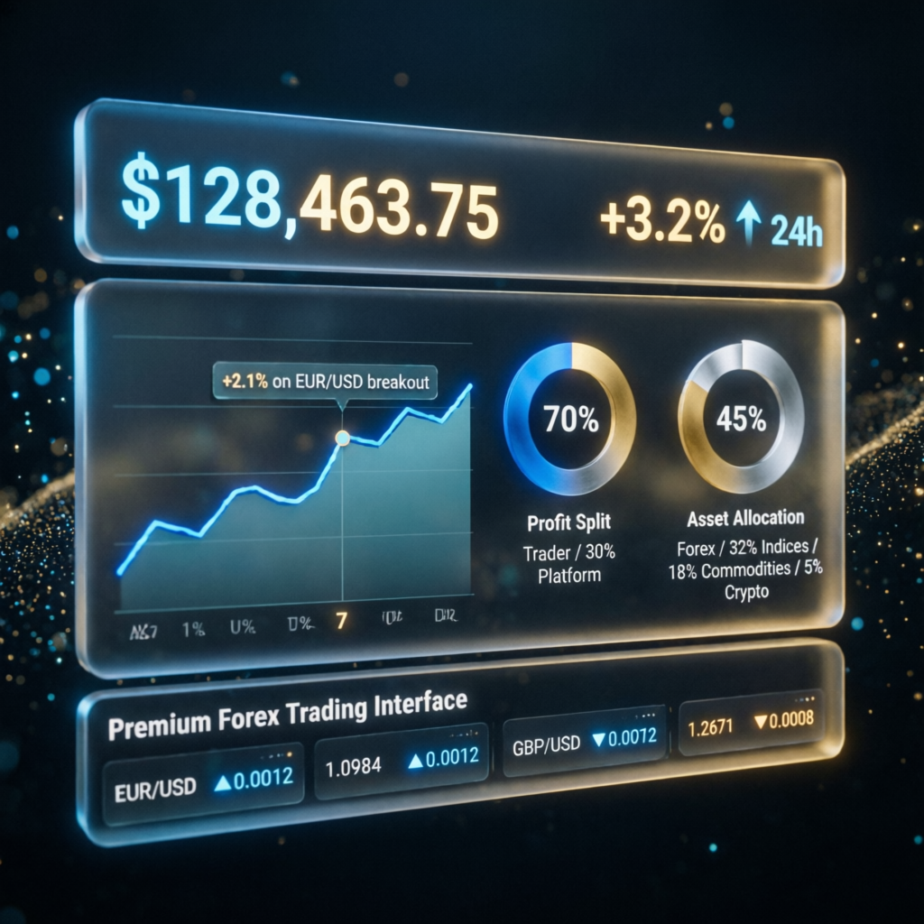Funded Trading Account Dashboard with Profit Growth