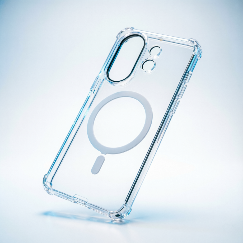 Кристально прозрачный силиконовый чехол Benks Crystal Case MagSafe для Samsung Galaxy S26 Ultra с вырезами под камеру и магнитным кольцом