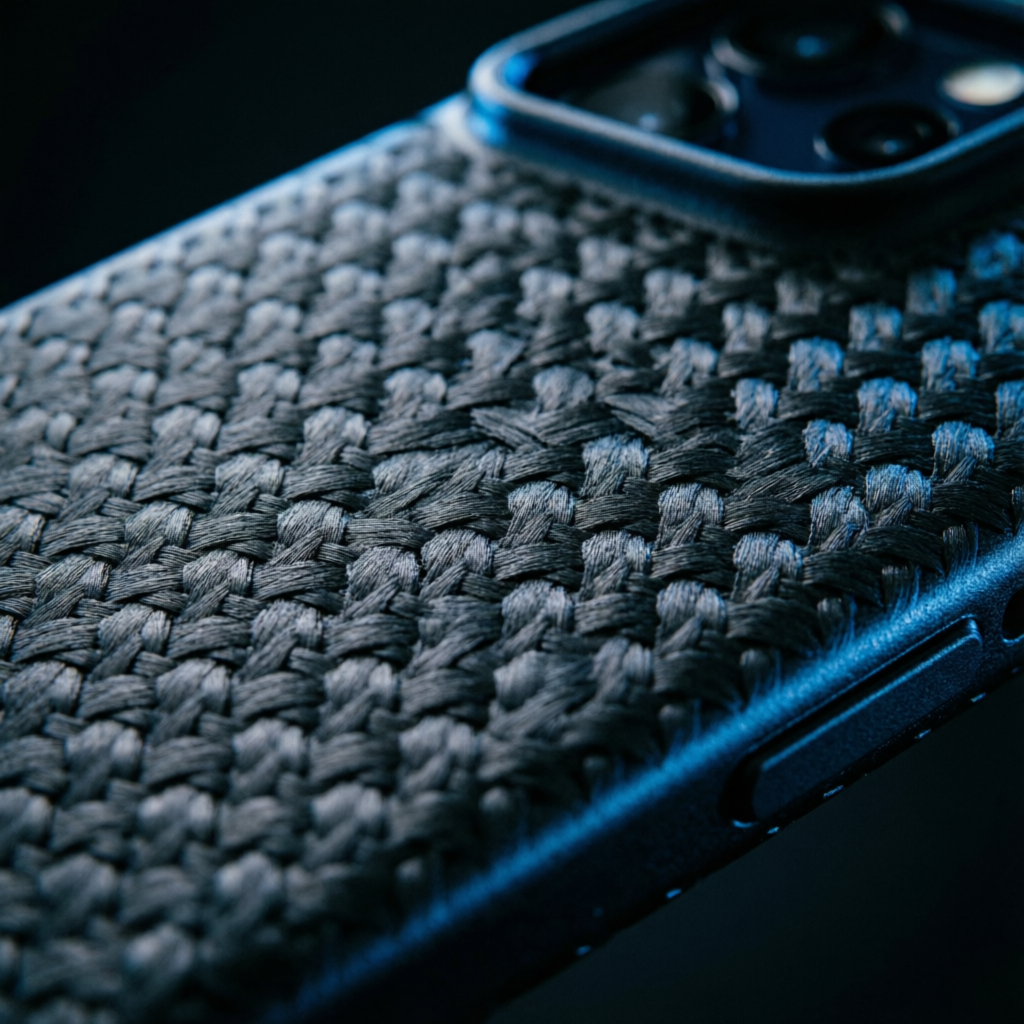 Макросъемка фактуры арамидного волокна DuPont™ Kevlar® на чехле Benks ArmorPro ArmorGrid для Samsung Galaxy S26 Ultra
